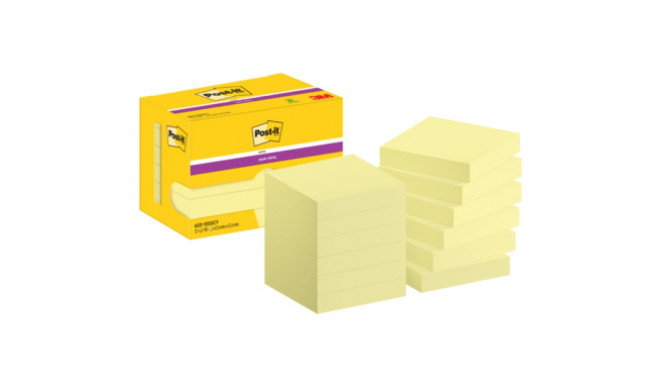 Märkmepaber iseliimuv Post-it 622 kollane Super Sticky, 47,6x47,6mm, (pakis 12x90l.)