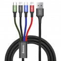 Baseus cable Fast 4in1 USB - micro USB + 2x Lightning + USB-C 1,2m 3,5A black Baseus cable Fast 4in1 USB - micro USB + 2x Lightning + USB-C 1,2m 3,5A black