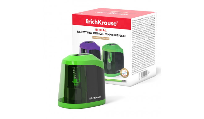 Electric sharpener ErichKrause® Spiral with container, color: assorted (box 1 pc.)