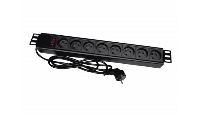 Alantec PZ081U3M power extension 3 m 8 AC outlet(s) Indoor Black
