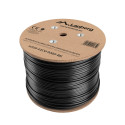 LAN CABLE CAT.6 UTP 305M SOLID OUTDOOR CU BLACK FLUKE PASSED LANBERG