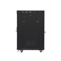 RACK CABINET 19" FREE-STANDING 22U/800X800 LCD WITH MESH DOOR BLACK LANBERG (FLAT PACK) V2