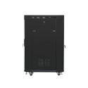 RACK CABINET 19" FREE-STANDING 22U/800X800 LCD WITH MESH DOOR BLACK LANBERG (FLAT PACK) V2
