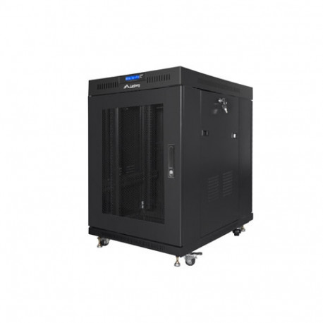 RACK CABINET 19" FREE-STANDING 15U/800X1000 (FLAT PACK) WITH MESH DOOR LCD BLACK LANBERG V2