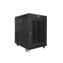 RACK CABINET 19" FREE-STANDING 15U/800X1000 LCD WITH MESH DOOR BLACK LANBERG (FLAT PACK) V2