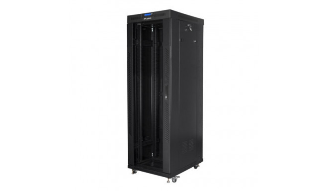 RACK CABINET 19" FREE-STANDING 37U/800X1000 (FLAT PACK) WITH GLASS DOOR LCD BLACK LANBERG V2