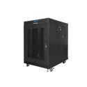 RACK CABINET 19" FREE-STANDING 15U/800X1000 LCD WITH MESH DOOR BLACK LANBERG (FLAT PACK) V2