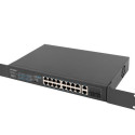 SWITCH LANBERG 16X 100MB POE+/2X 1GB/1X SFP UNMANAGED RACK 10" & 19" GIGABIT ETHERNET 150W