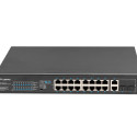 SWITCH LANBERG 16X 100MB POE+/2X 1GB/1X SFP UNMANAGED RACK 10" & 19" GIGABIT ETHERNET 150W