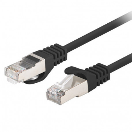 PATCHCORD CAT.6 FTP 0.25M BLACK FLUKE PASSED LANBERG 10-PACK