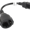 IEC 320 C14->SCHUKO(F) ADAPTER CABLE FOR UPS 20CM BLACK LANBERG