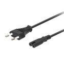 Lanberg kaabel CEE 7/16 - IEC 320 C7 Euro (Radio) VDE 1,8m, must