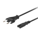 Lanberg kaabel CEE 7/16 - IEC 320 C7 Euro (Radio) VDE 1,8m, must