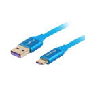 Lanberg kaabel USB-C (M) - USB-A (M) 2.0 Premium 5A 1m, sinine