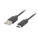 Lanberg kaabel USB-C (M) - USB-A (M) 2.0 QC 3.0 1m, must