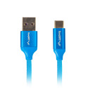 Lanberg kaabel USB-C (M) - USB-A (M) 2.0 Premium 5A 1m, sinine