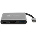 USB-C MULTIPORT ADAPTER 3 IN 1 NATEC FOWLER MINI USB 3.0, HDMI 4K, USB-C PD