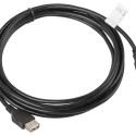 USB-A M/F 2.0 CABLE 3M BLACK LANBERG