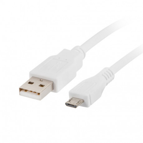 USB MICRO(M)->USB-A(M) 2.0 CABLE 1.8M WHITE LANBERG