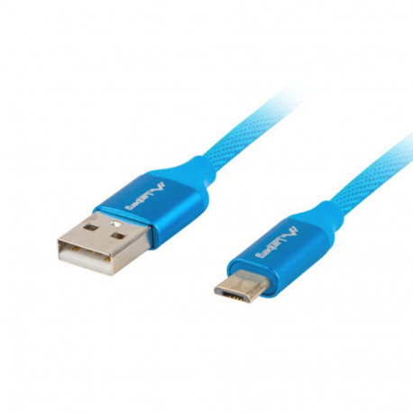 USB MICRO(M)->USB-A(M) 2.0 CABLE 1.8M BLUE PREMIUM QC 3.0 LANBERG