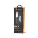 USB MICRO(M)->USB-A(M) 2.0 CABLE 1M SILVER LED NATEC PRATI