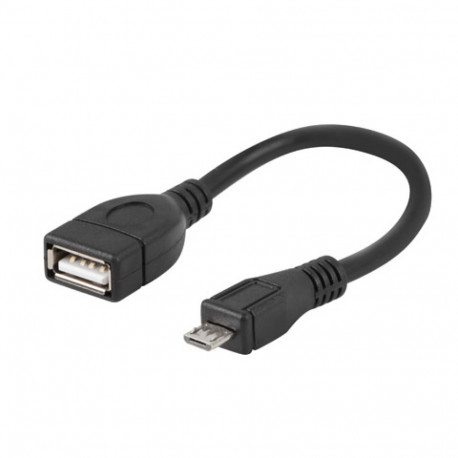 Natec adapter microUSB (M) - USB-A (F) 2.0 OTG 15cm, black