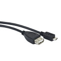 Natec adapter microUSB (M) - USB-A (F) 2.0 OTG 15cm, black