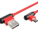 USB MICRO(M) ANGLED LEFT->USB-A(M) 2.0 CABLE 1M ANGLED RIGHT RED NATEC PRATI