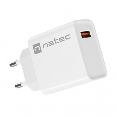 USB CHARGER NATEC RIBERA 1X USB-A 18W WHITE