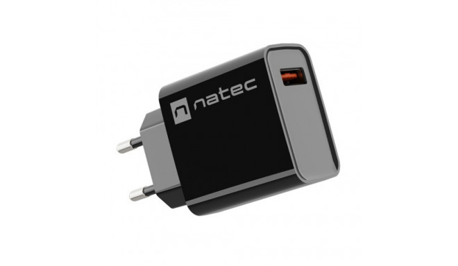 USB CHARGER NATEC RIBERA 1X USB-A 18W BLACK