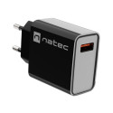 USB CHARGER NATEC RIBERA 1X USB-A 18W BLACK