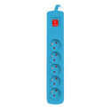 SURGE PROTECTOR NATEC BERCY 400 1.5M 5X FRENCH OUTLETS BLUE