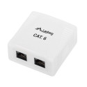 SURFACE-MOUNT BOX CAT.6 UTP UNSHIELDED 2X RJ45 WHITE LANBERG