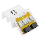 SURFACE-MOUNT BOX CAT.5E UTP UNSHIELDED 2X RJ45 WHITE LANBERG