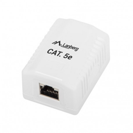 SURFACE-MOUNT BOX CAT.5E FTP SHIELDED 1X RJ45 WHITE LANBERG
