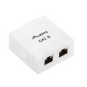 SURFACE-MOUNT BOX CAT.6 FTP SHIELDED 2X RJ45 WHITE LANBERG