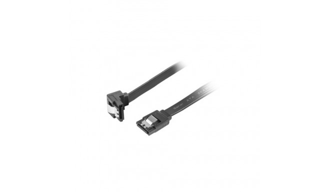 SATA DATA III (6GB/S) F/F CABLE 50CM ANGLED METAL CLIPS BLACK LANBERG