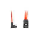 SATA DATA II (3GB/S) F/F CABLE 100CM ANGLED METAL CLIPS RED LANBERG