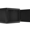 RACK CABINET 19" WALL-MOUNT 9U/600X600 FOR SELF-ASSEMBLY WITH METAL DOOR BLACK LANBERG (FLAT PACK)