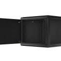 RACK CABINET 19" WALL-MOUNT 9U/600X600 FOR SELF-ASSEMBLY WITH METAL DOOR BLACK LANBERG (FLAT PACK)