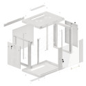 RACK CABINET 19" WALL-MOUNT 9U/600X450 (FLAT PACK) WITH GLASS DOOR GREY LANBERG V2