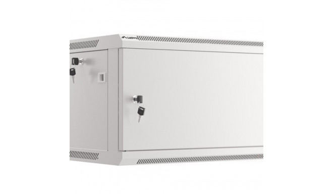 RACK CABINET 19" WALL-MOUNT 6U/600X450 FOR SELF-ASSEMBLY WITH METAL DOOR GREY LANBERG (FLAT PACK)