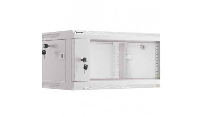 RACK CABINET 19" WALL-MOUNT 4U/600X450 (FLAT PACK) WITH GLASS DOOR GREY LANBERG V2