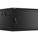 RACK CABINET 19" WALL-MOUNT 6U/600X600 FOR SELF-ASSEMBLY WITH METAL DOOR BLACK LANBERG (FLAT PACK)