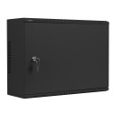 RACK CABINET 19" WALL-MOUNT 4U+3U/540X200 LOW-PROFILE BLACK LANBERG (ASSEMBLED)