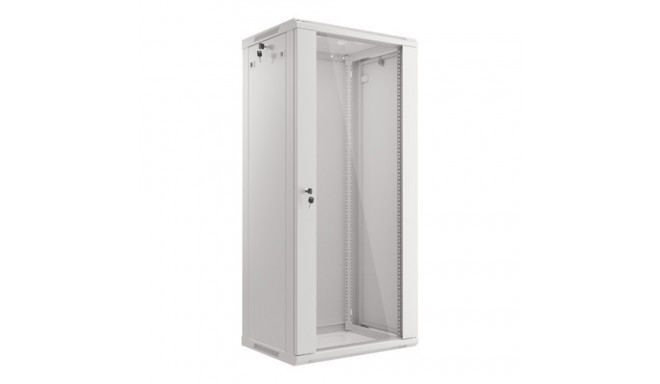 RACK CABINET 19" WALL-MOUNT 27U/600X450 (FLAT PACK) WITH GLASS DOOR GREY LANBERG V2