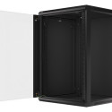 RACK CABINET 19" WALL-MOUNT 18U/600X600 (FLAT PACK) WITH GLASS DOOR BLACK LANBERG V2