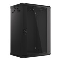 RACK CABINET 19" WALL-MOUNT 18U/600X450 (FLAT PACK) WITH GLASS DOOR BLACK LANBERG V2