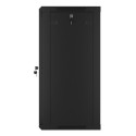 RACK CABINET 19" WALL-MOUNT 18U/600X450 (FLAT PACK) WITH GLASS DOOR BLACK LANBERG V2