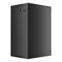 RACK CABINET 19" WALL-MOUNT 18U/600X450 (FLAT PACK) WITH GLASS DOOR BLACK LANBERG V2